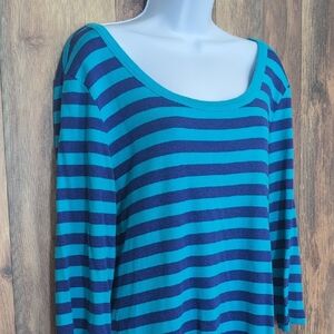 GAP Super Soft Ultra Doux Striped Long Sleeve Tee XL            D275